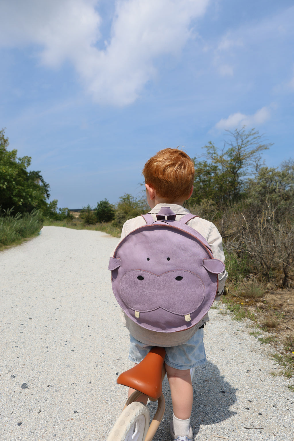 Hidde de Hippo | Leren kinderrugzak | Echt rundleer