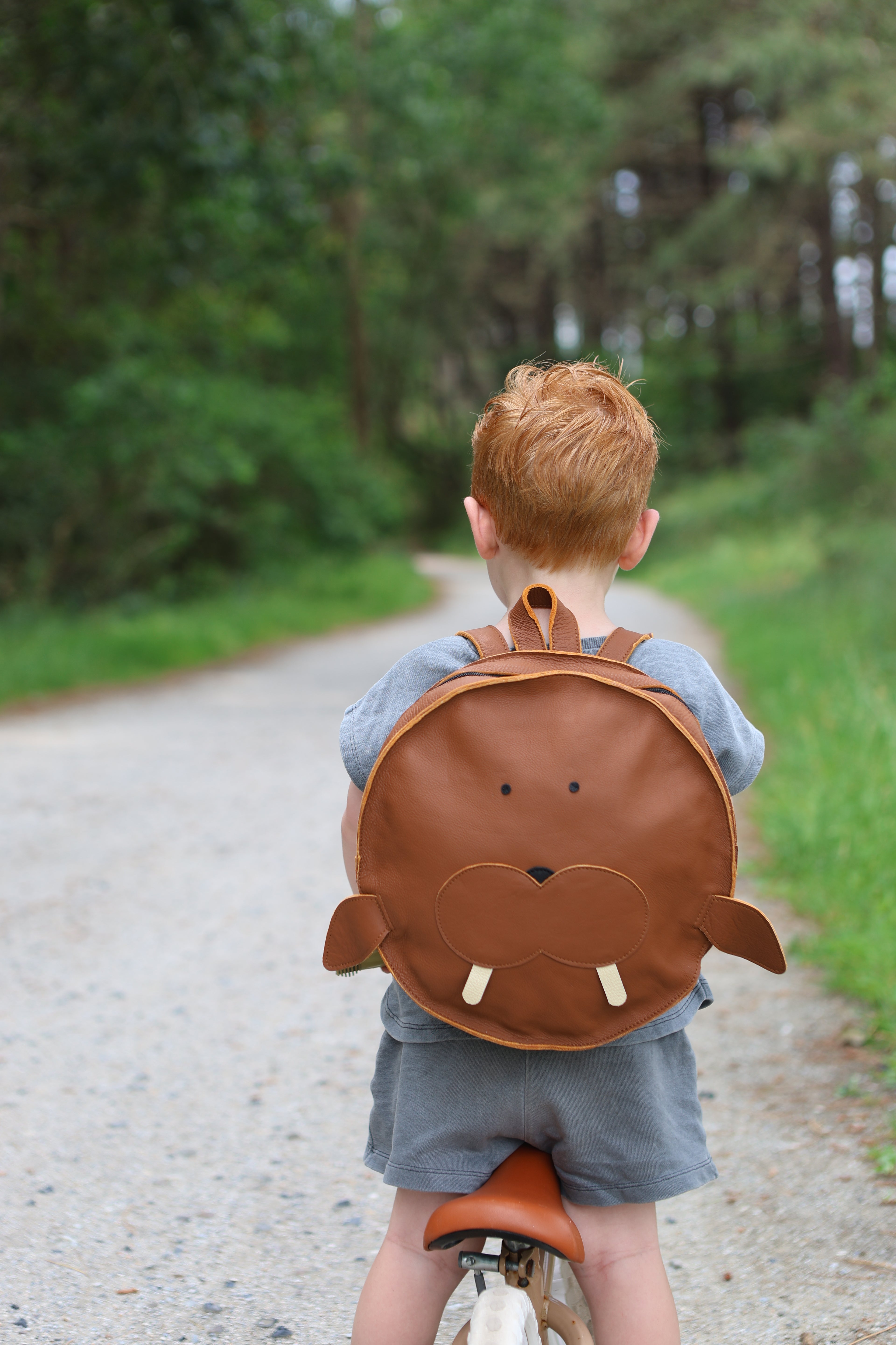 Wally de Walrus | Leren kinderrugzak | Echt rundleer