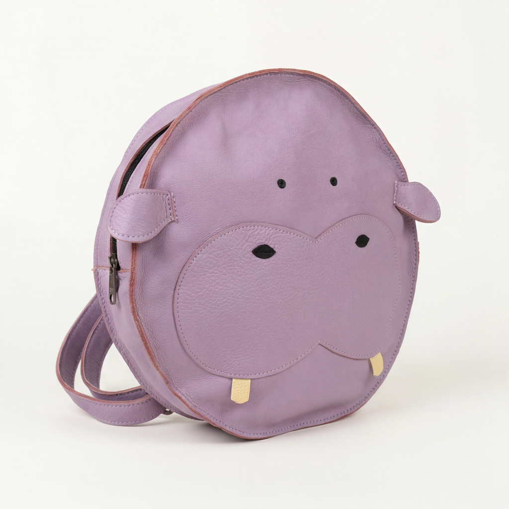 Hidde de Hippo | Leren kinderrugzak | Echt rundleer